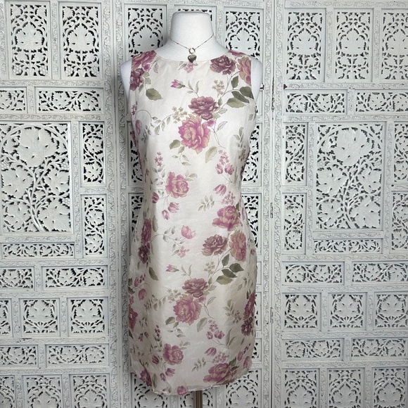 casual corner Dresses & Skirts - Vtg Casual Corner Annex 100% Silk Floral Coquette Cocktail Event Dress Sz Small